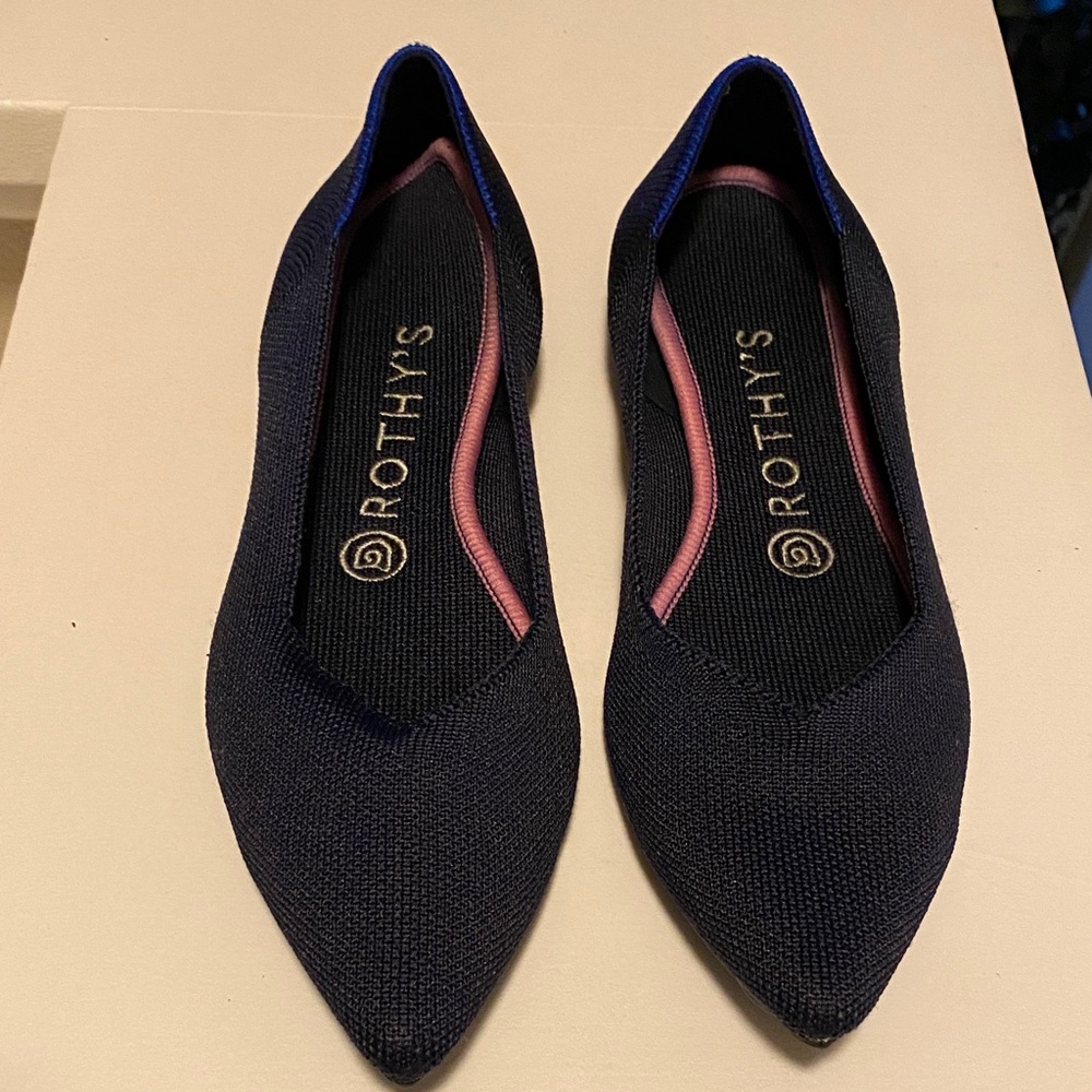Rothy's Women's Navy and Pink Flats